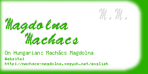 magdolna machacs business card