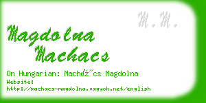 magdolna machacs business card